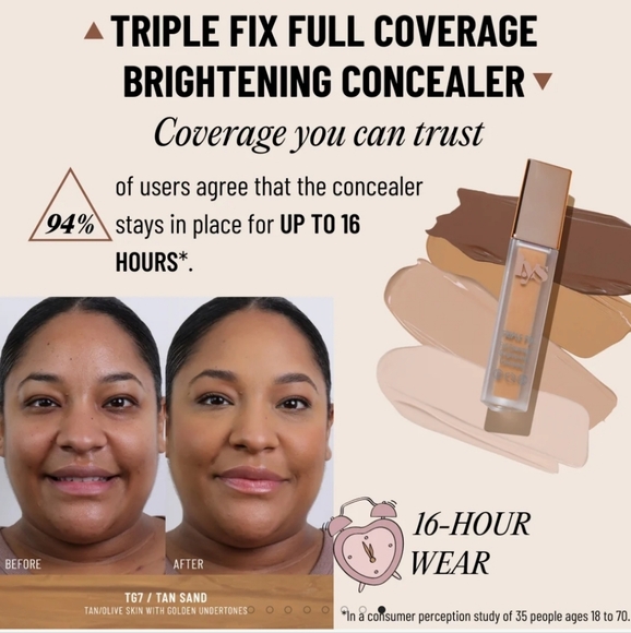 LYS  Beauty Triple Fix Full Coverage Brightening Concealer shade MN3 - Picture 6 of 7